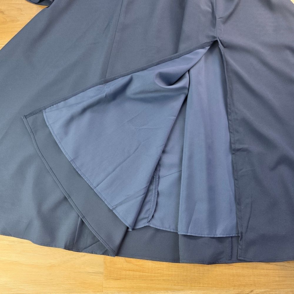 ☔️🩵⏭️NWT Blue Sweetheart Neck Long Sleeve Dress Medium - Picture 12 of 16